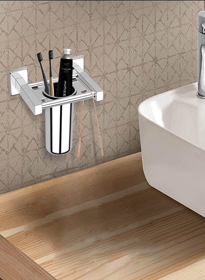 Primax Square Stainless Steel Tooth Brush Holder/Tumbler Holder/Bathroom Accessories - (Chrome) - Pack of 1 - Image 2